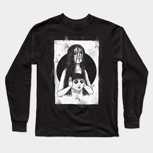 J-Horror - JuOn (White print) Long Sleeve T-Shirt by Bloody Savage